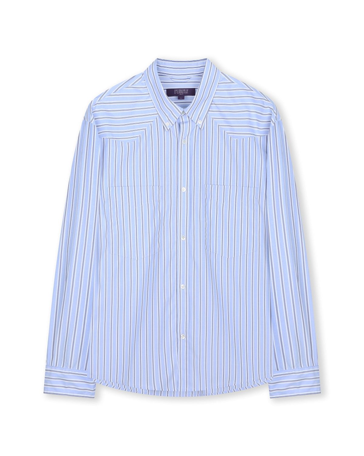 비슬로우(BESLOW) WESTERN STRIPE BUTTON DOWN SHIRTS SKY BLUE