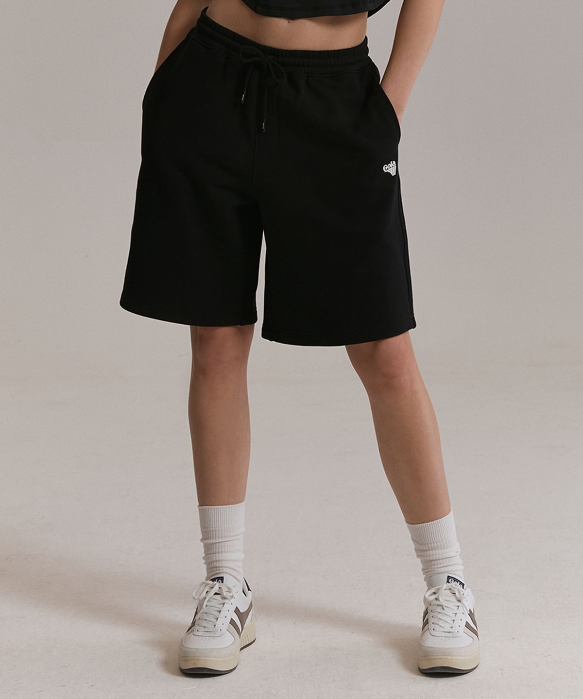 골라(GOLA) SWEAT HALF PANTS [BLACK]
