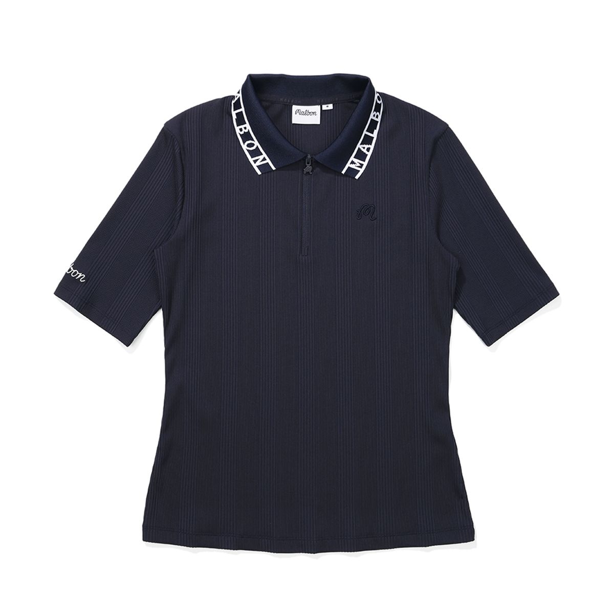 말본 골프(MALBON GOLF) 로고 포인트 컬러 티셔츠 NAVY (WOMAN)