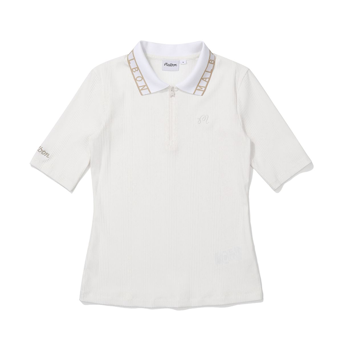 말본 골프(MALBON GOLF) 로고 포인트 컬러 티셔츠 IVORY (WOMAN)