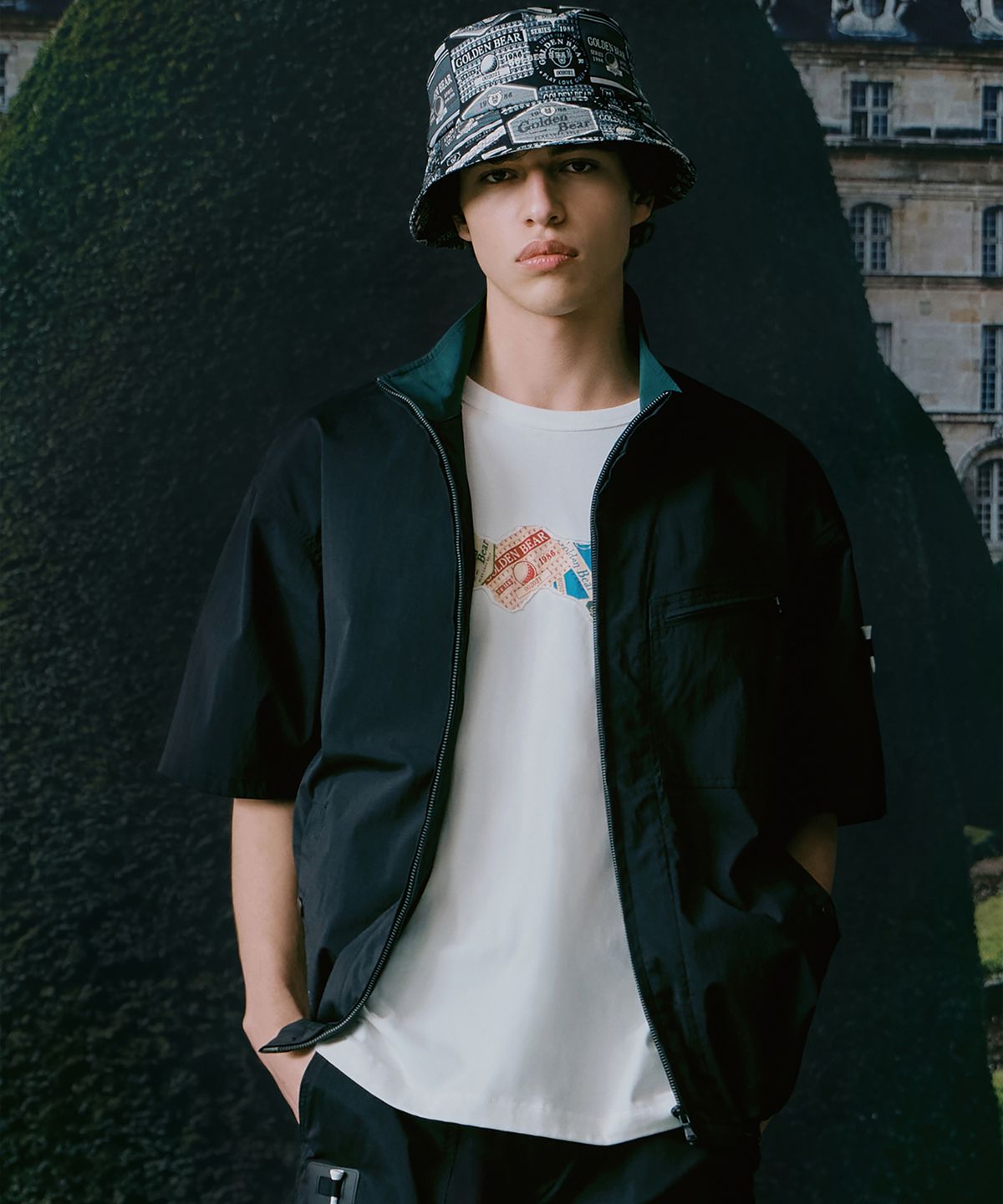 골든베어(GOLDEN BEAR) Essential Bucket Hat (Print ver.)_G6RAX25111BKX