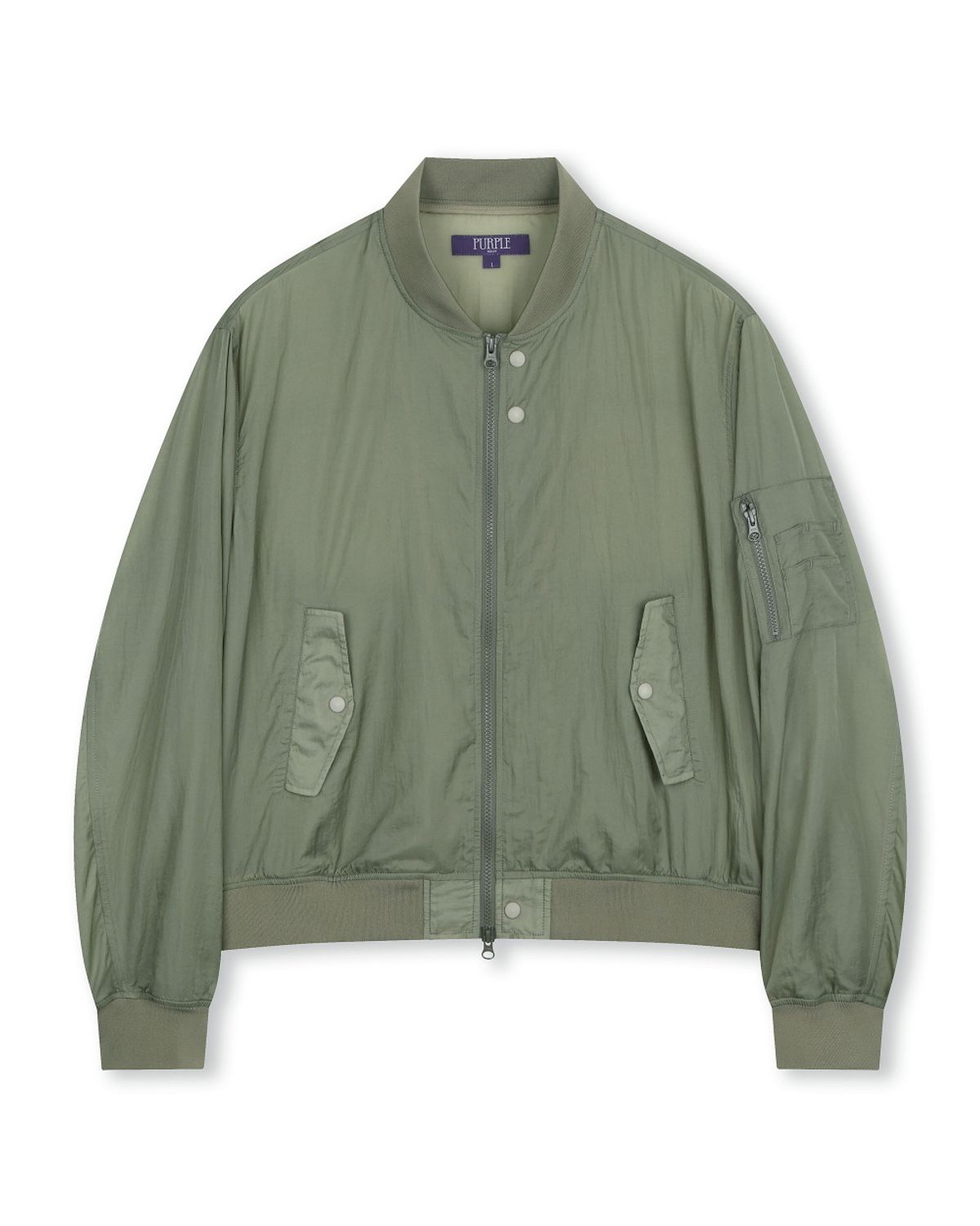 비슬로우(BESLOW) SHEER NYLON FLIGHT JACKET KHAKI GREY