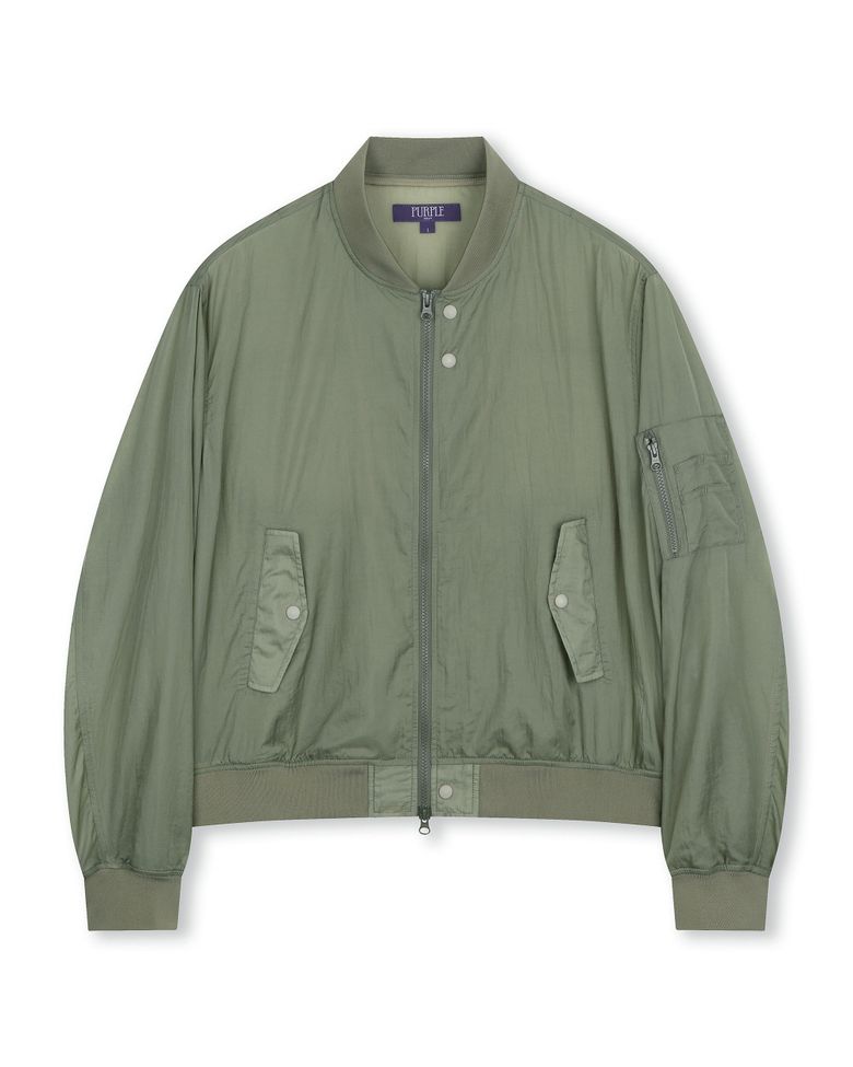 SHEER NYLON FLIGHT JACKET KHAKI GREY