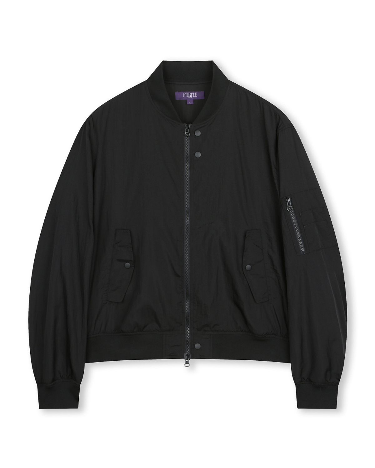 비슬로우(BESLOW) SHEER NYLON FLIGHT JACKET BLACK