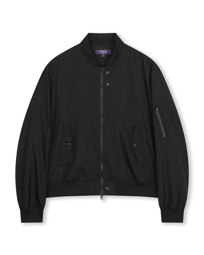 SHEER NYLON FLIGHT JACKET BLACK