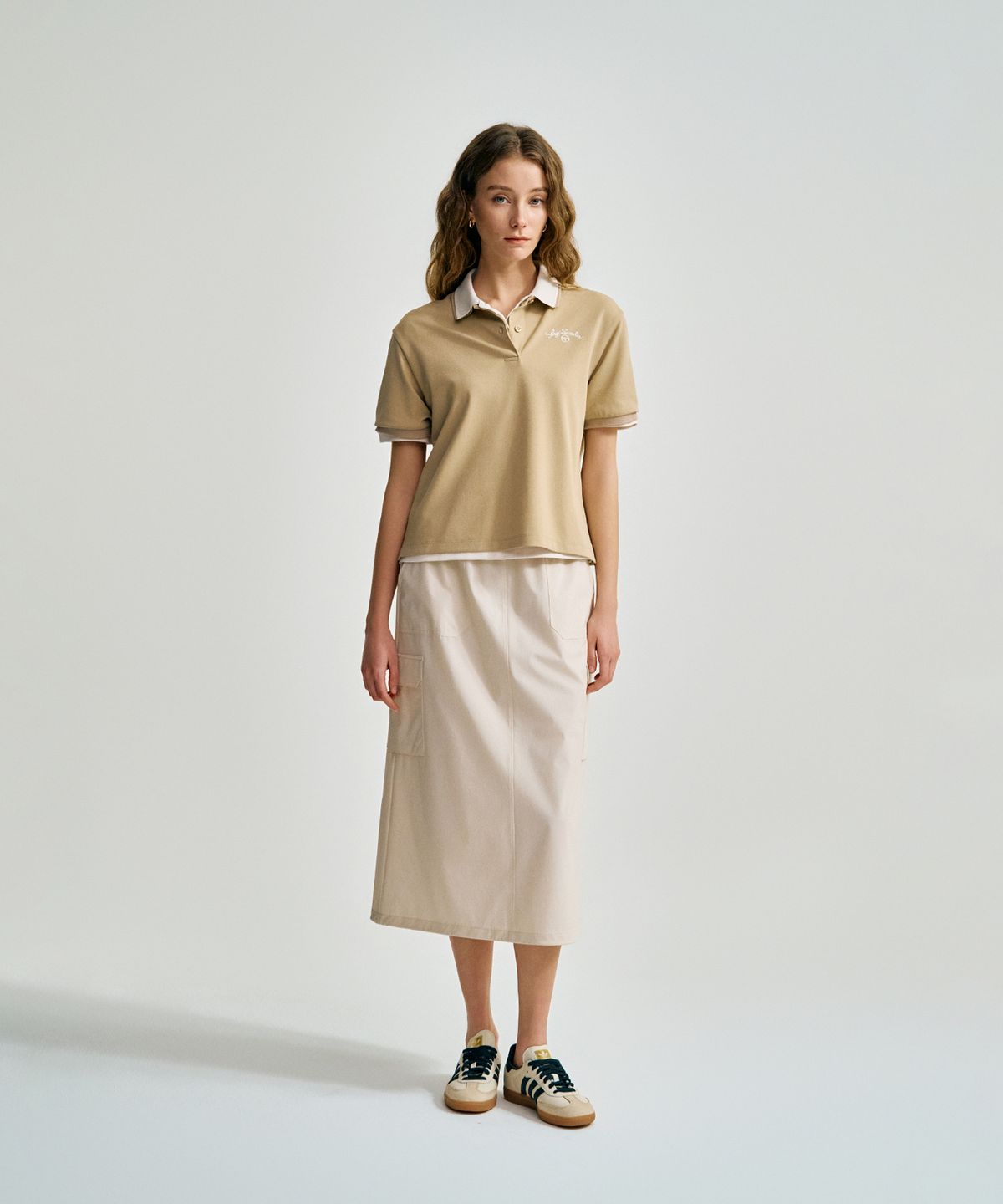 세르지오 타키니(SERGIO TACCHINI) W 컴포트쿨 경량 우븐 롱 스커트 (Ivory)
