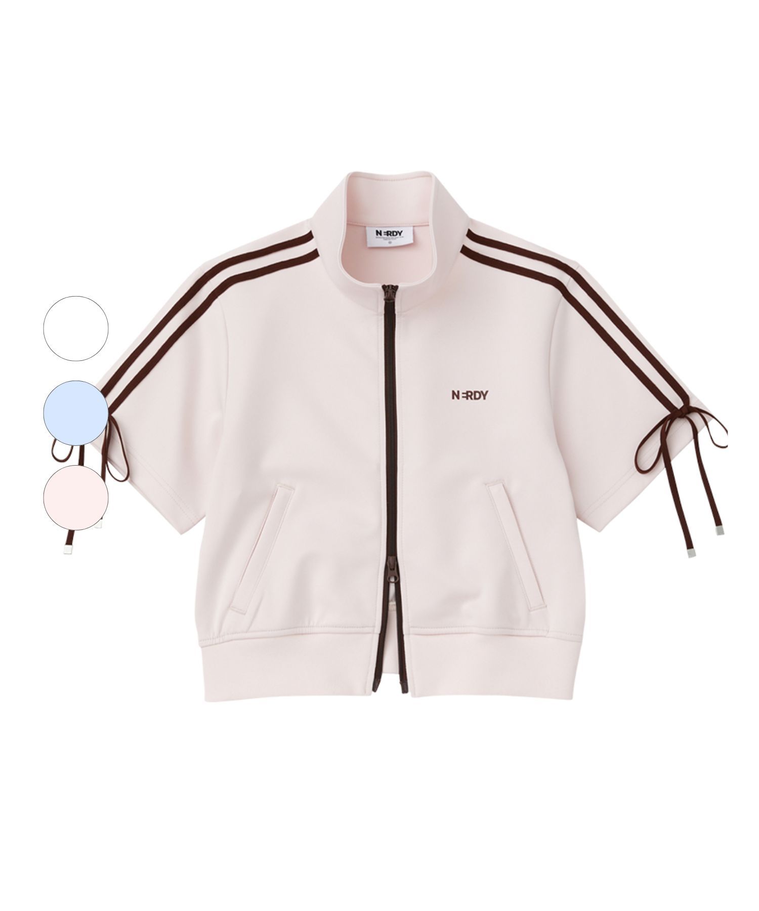 [ NERDY ]★25SS★WOMEN'S RIBBON SHORT SLEEVE TRACK TOP MUSINSA公式 | NERDY Women's Ribbon Semi-Crop Short Sleeve