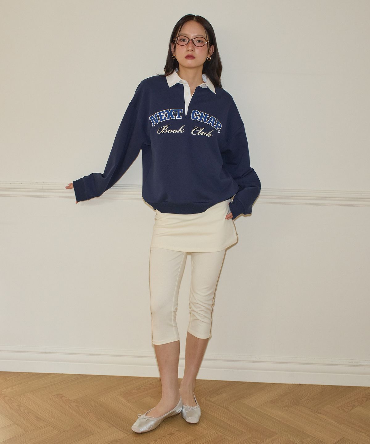 살롱 드 욘(SALON DE YOHN) Line Point Skirt Pants_ Ivory