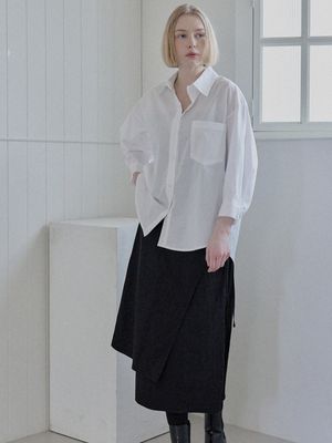 Round Sleeve Overfit Shirt - IVORY