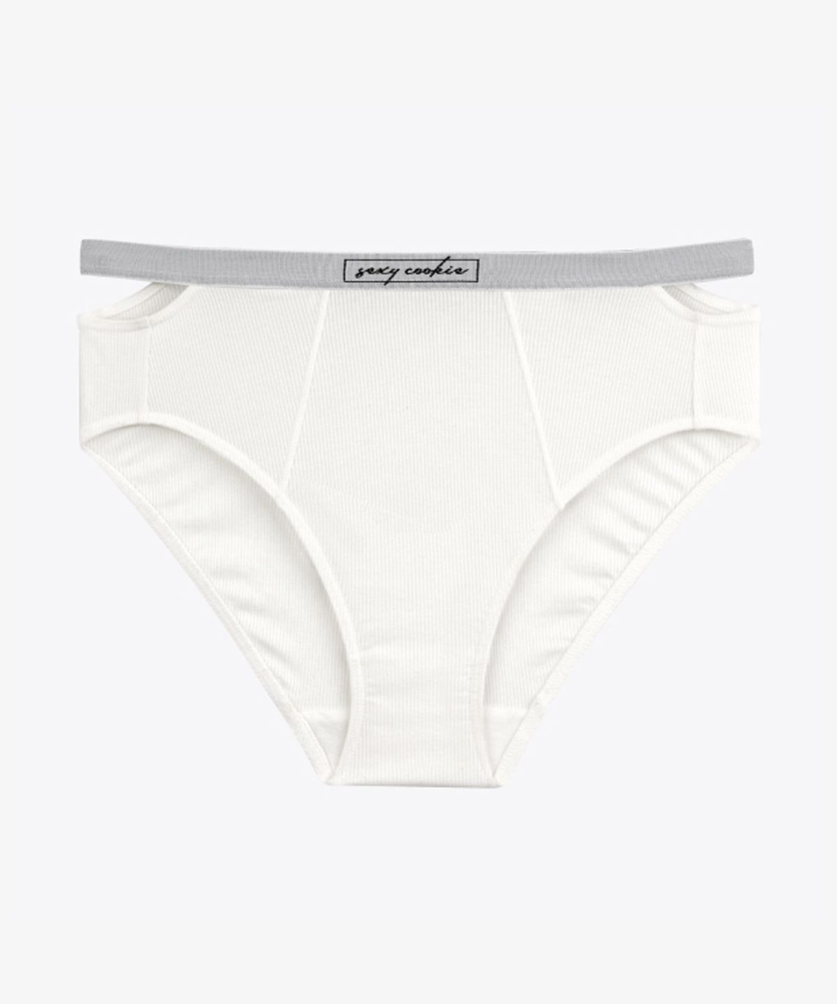 섹시쿠키(SEXY COOKIE) 레이온골지 사이드컷 하이웨스트팬티_아이보리