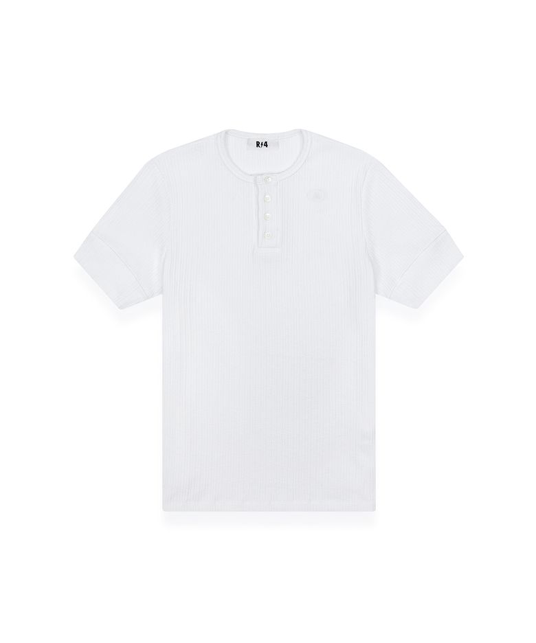 R-0031 / R4-SIGNATURE HENLEY NECK TSHIRTS(WHITE)