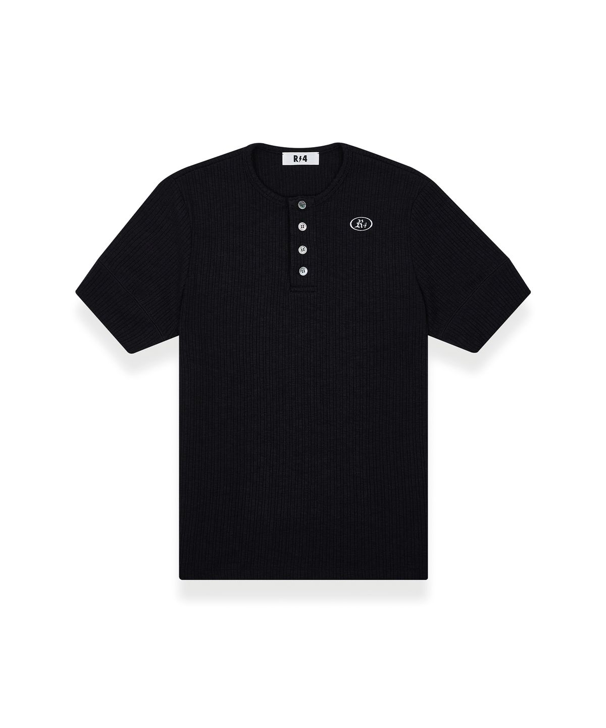 알포(R-4) R-0031 / R4-SIGNATURE HENLEY NECK TSHIRTS(BLACK)