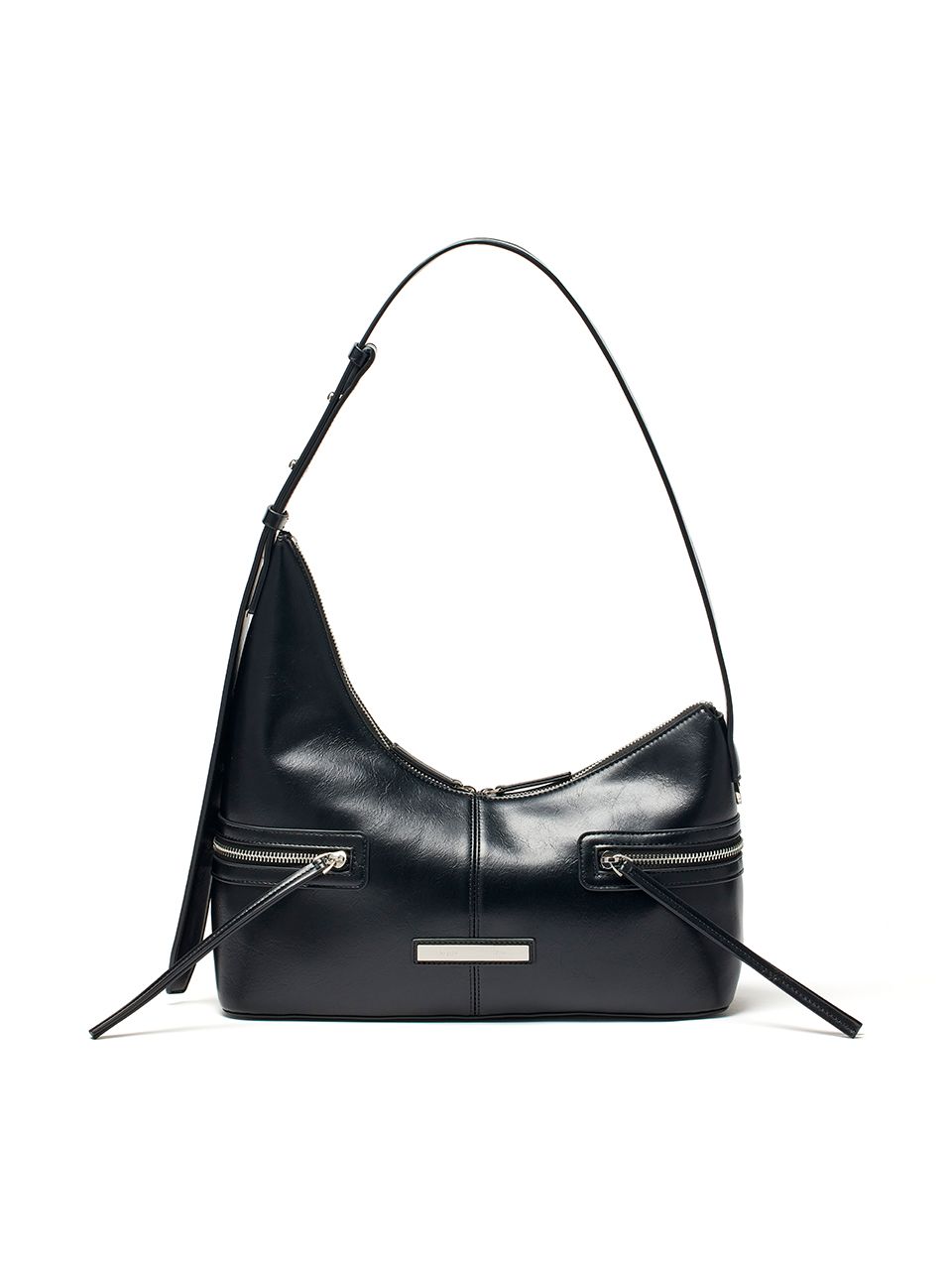 MUSINSA | MATIN KIM ASYMMETRICAL ZIPPER BAG IN BLACK