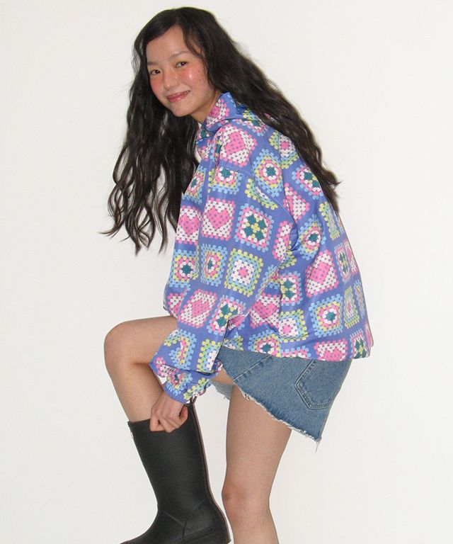 ★25SS新作★RONRON★HEART CROCHET PATTERN HOODED WINDBREAKER MUSINSA | RONRON HEART CROCHET PATTERN HOODED WINDBREAKER