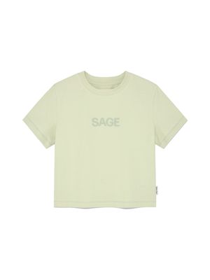 COLOR NAME PRINTING TOP IN LIGHT GREEN