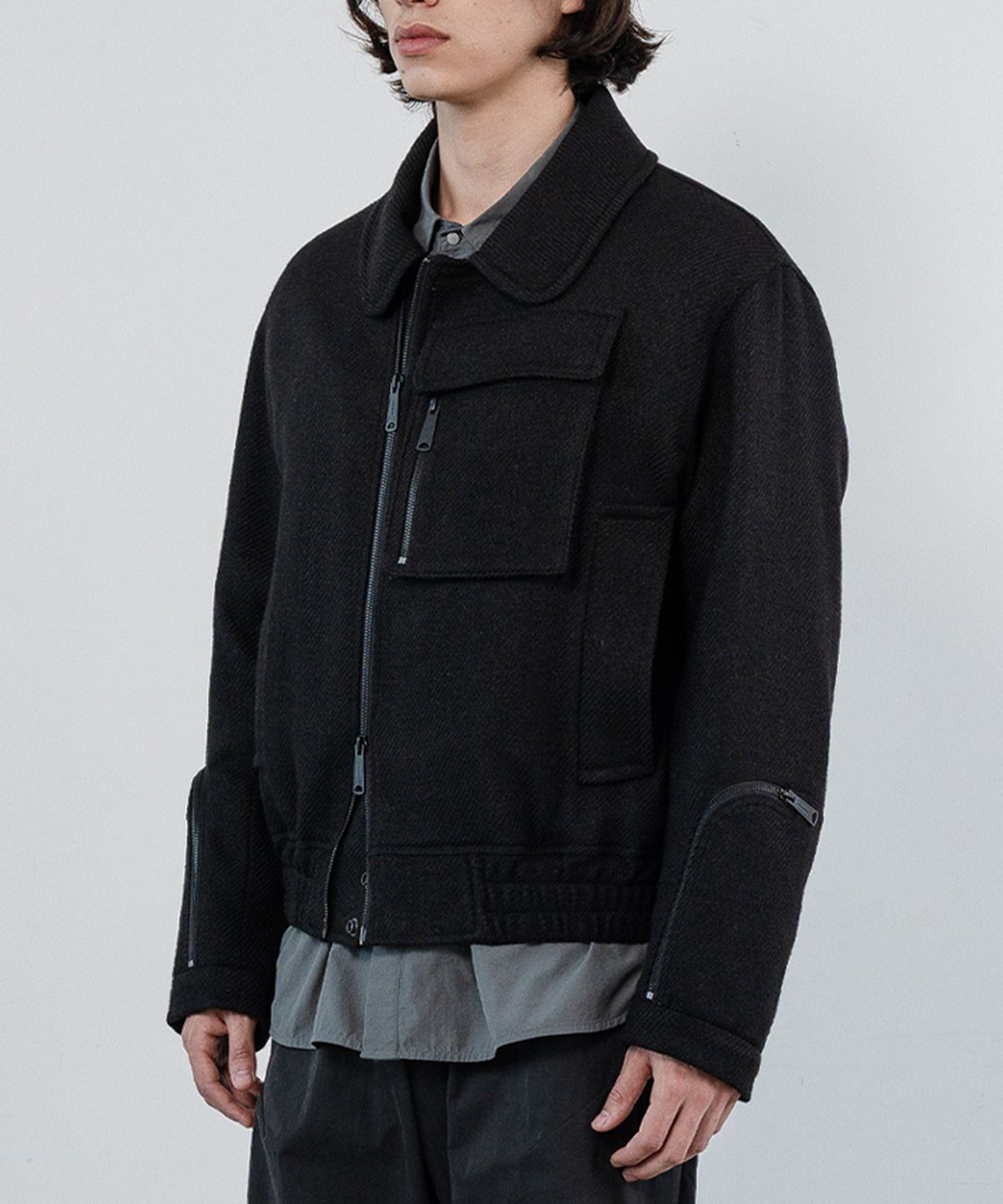 우석(WOOSUK) Wool Twill Flight Bomber