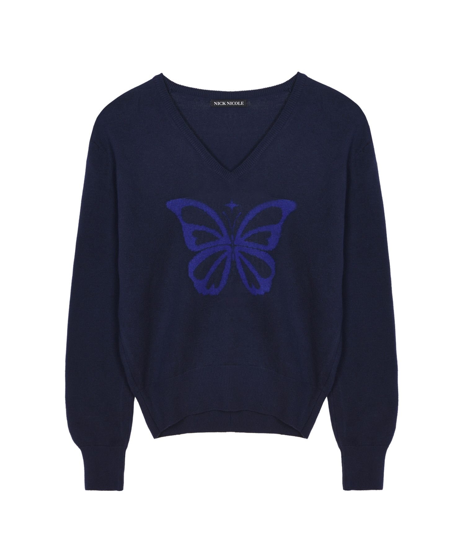 Butterfly Easter Sweater, V Neck Chunky Pullover, All