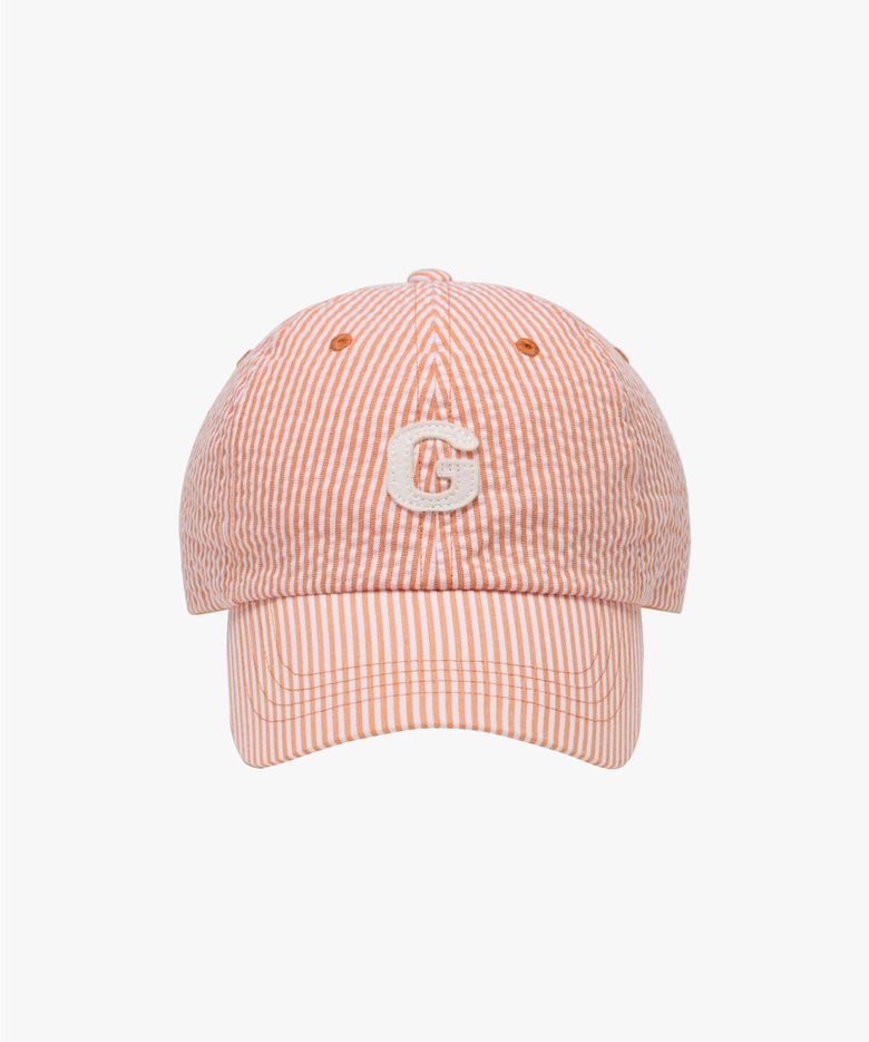 G LOGO SEERSUCKER BALL CAP-ORANGE
