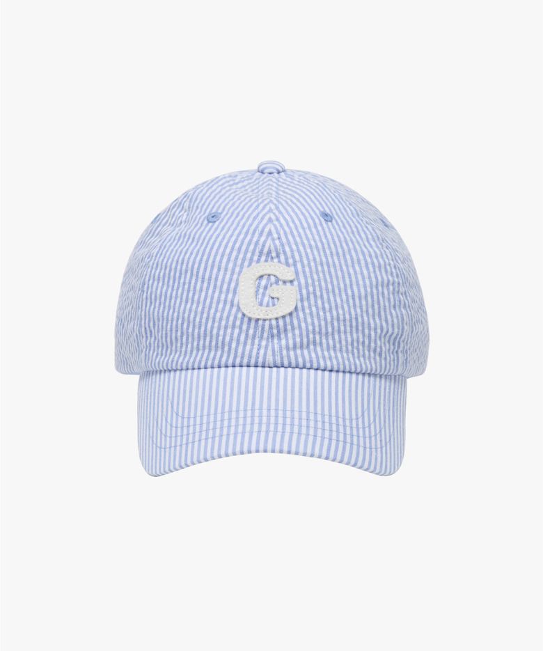 G LOGO SEERSUCKER BALL CAP-SKY BLUE