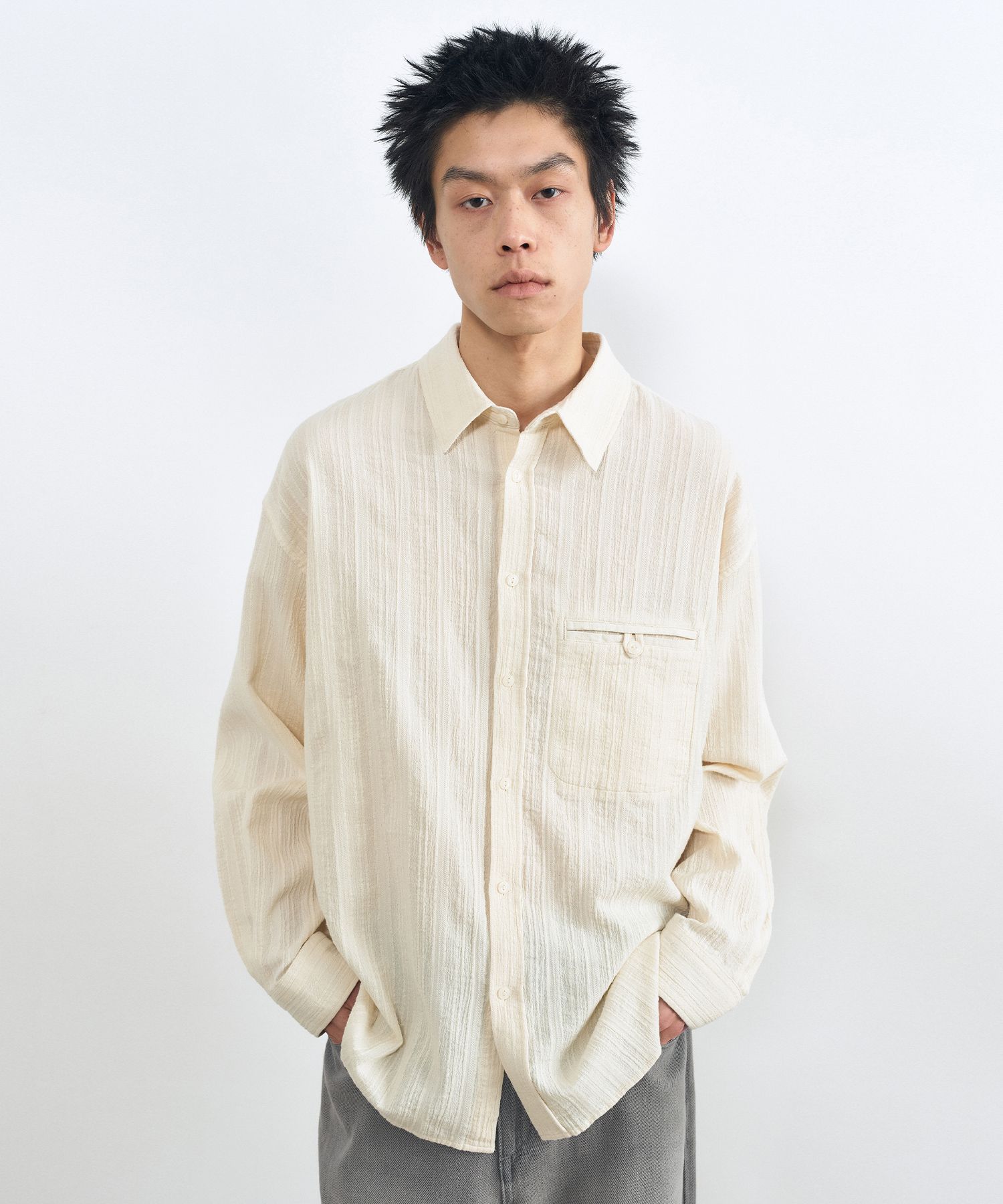 INSILENCE ■ Textured Bohemian Shirt MUSINSA | INSILENCE Textured Bohemian Shirt IVORY