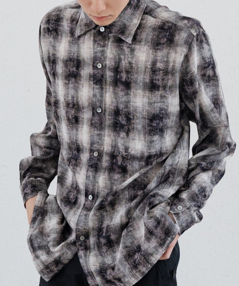 Vintage Washed Check Shirt (Black)