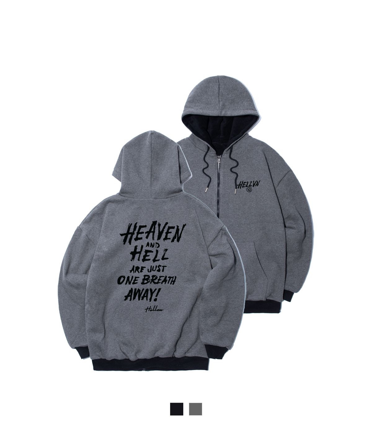 헬븐(HELLVN) H/V ONE BREATH 리버서블 기모 후드 집업 (SPY4-5HV050)