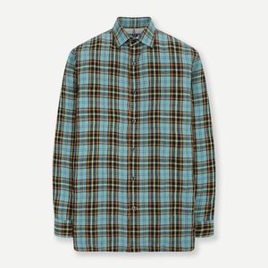 슬림핏 린넨 100 가먼트 워싱 체크 셔츠 민트 YJESUA580MI