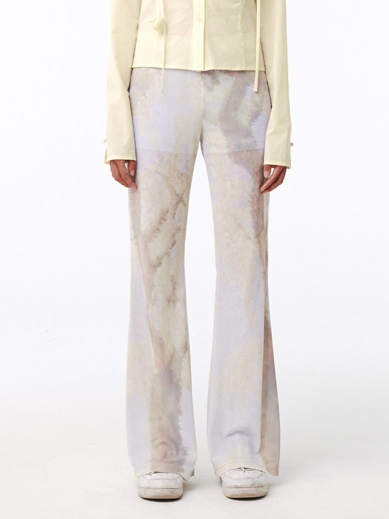 Print Flared Pants Print Tree