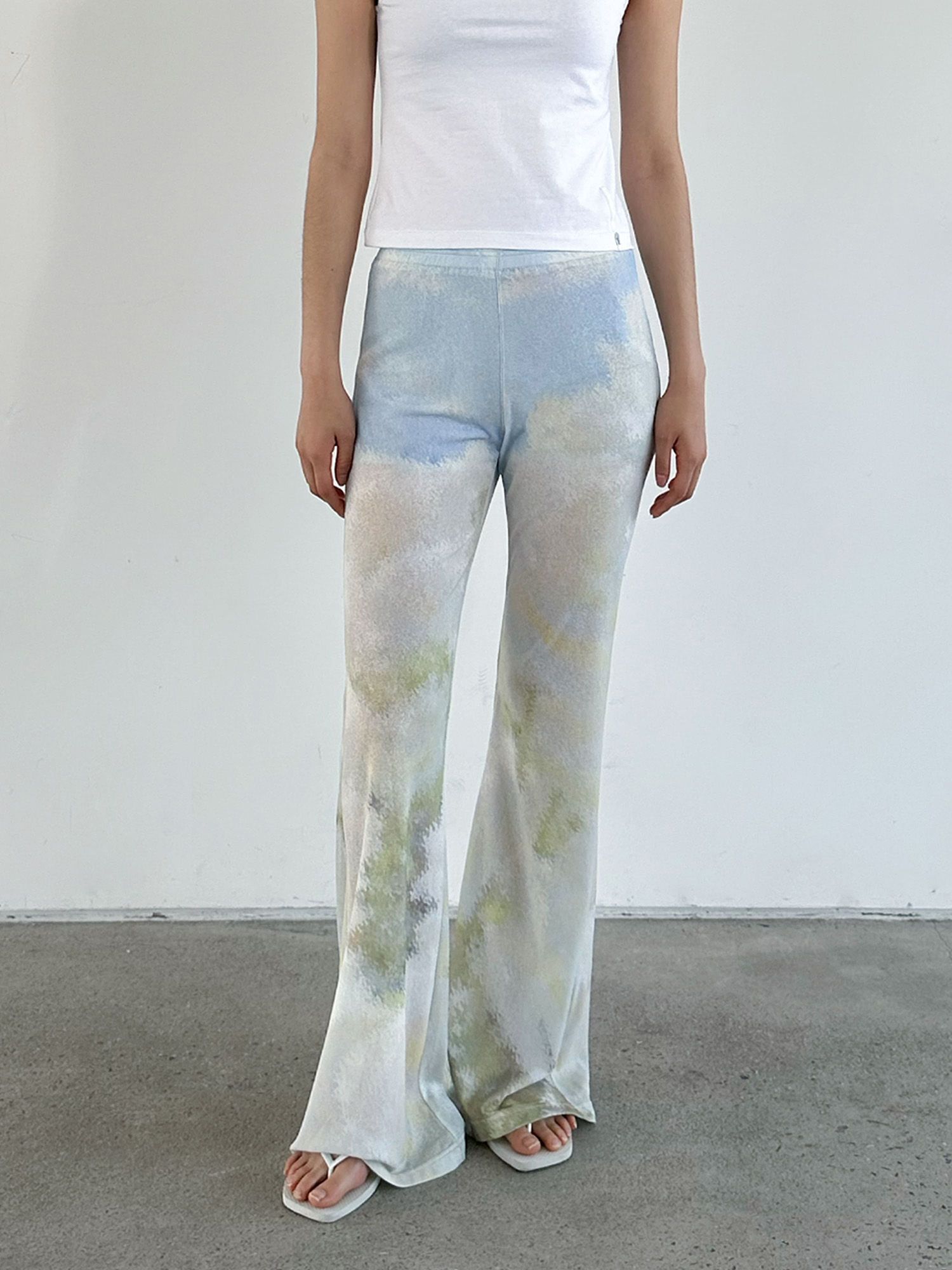 MUSINSA | KIJUN Print Flared Pants Print Flower