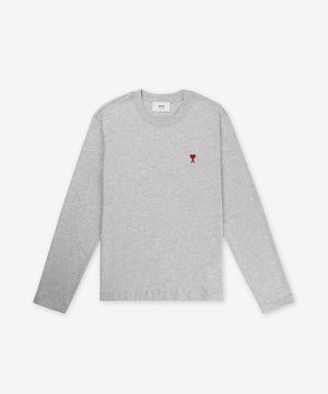 레드 하트 로고 티셔츠 - 헤더 그레이 / BFUTS2357240951