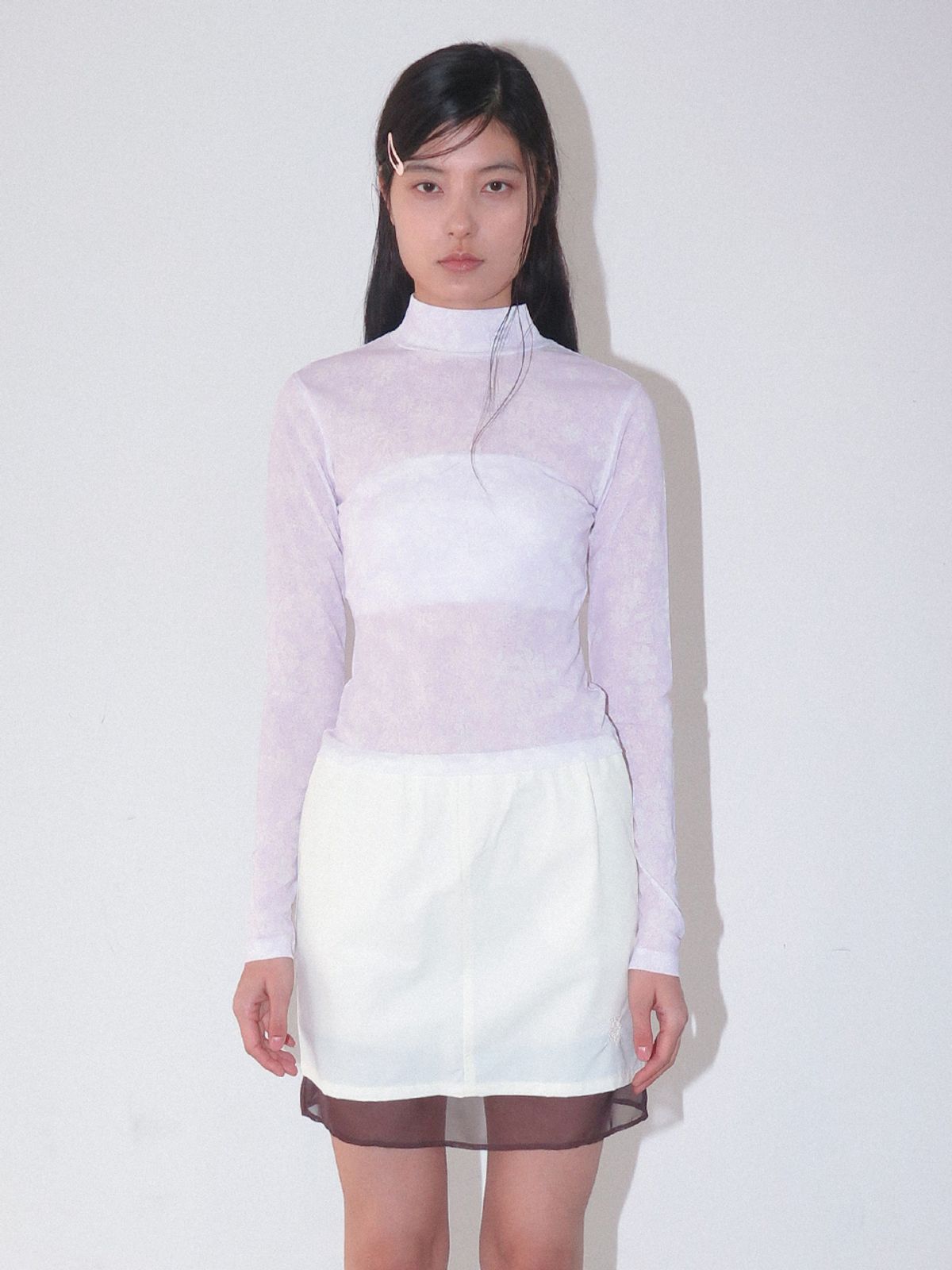 기준(KIJUN) Flower Jersey Top Print Pink