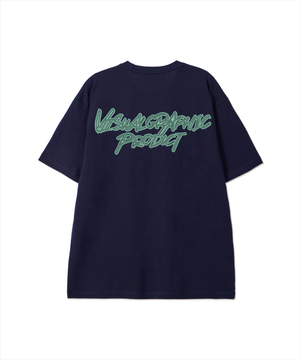 컨투어 그래피티 로고 반팔 티셔츠 네이비