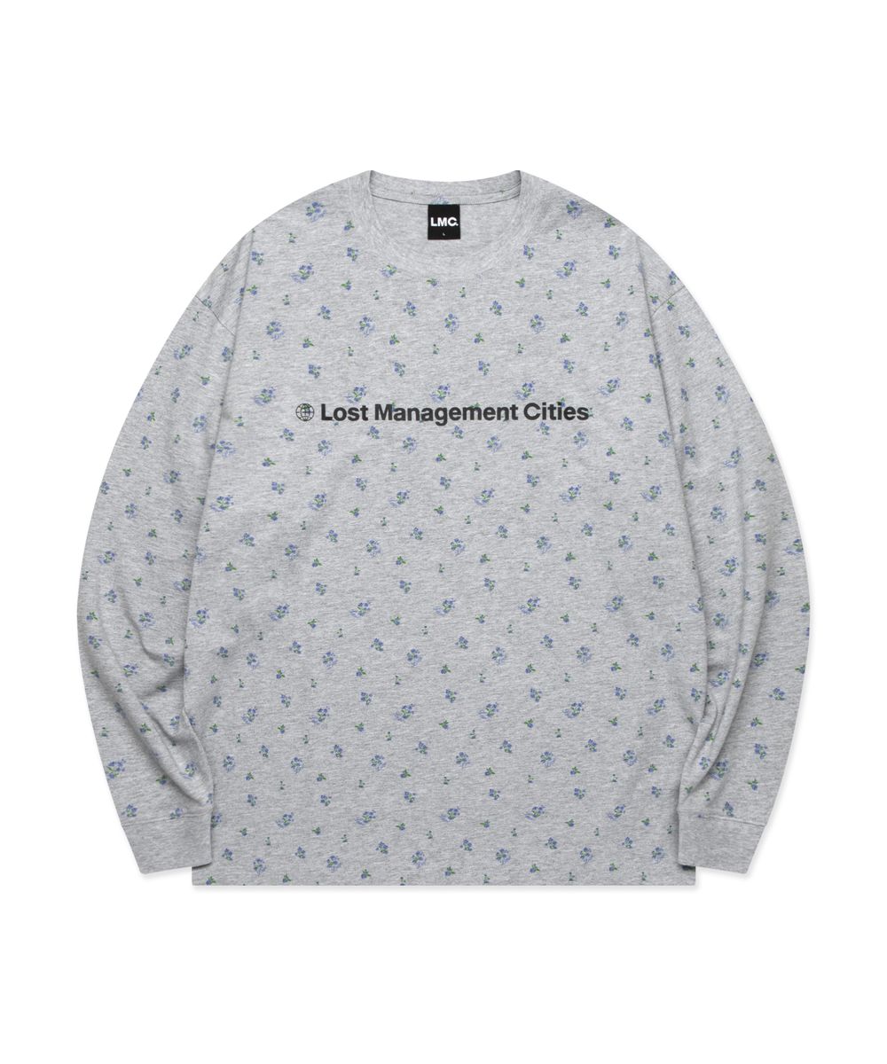 FN OG LONG SLV TEE flower gray