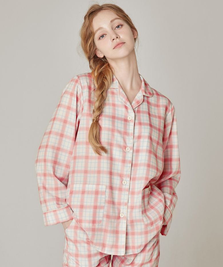 [SET] 면 레이온 여성 잠옷_PEACH PINK