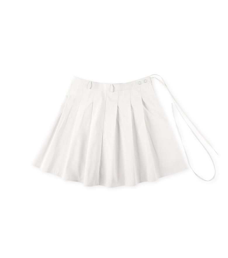 [BB] Pleats Layered Skirt (White)