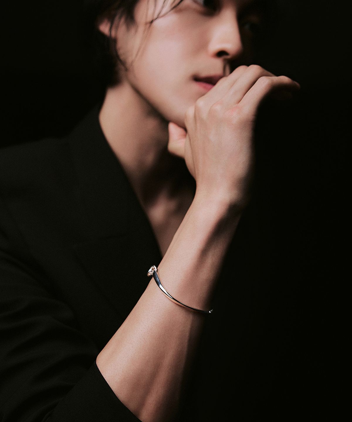 휴스타드(HUSTAD) 243 Gold Leaf Line Bracelet_ 925 실버 /14k 골드 브레이슬렛