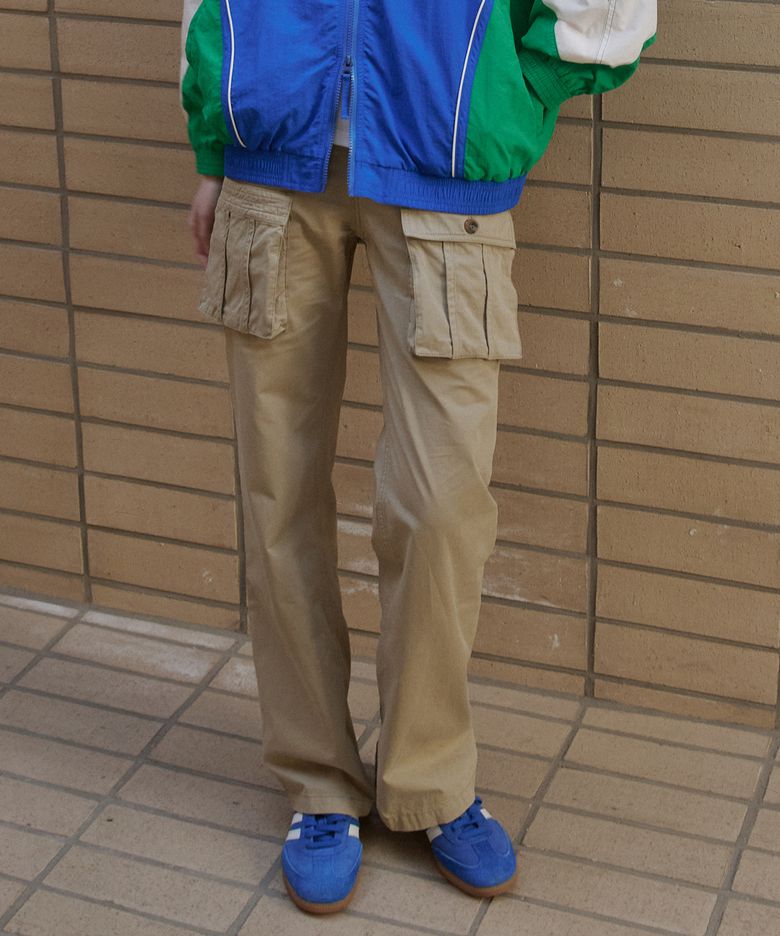 Mid Rise Pocket Pants (Beige)