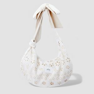 블러썸 데이지 매듭 내추럴 호보백_L size