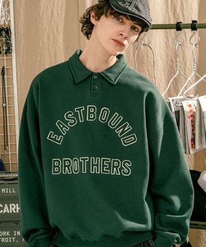 이스트브로 카라 맨투맨 다크그린 JYMT3610