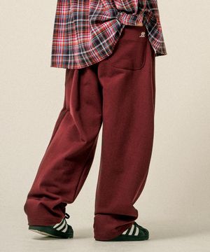 티티 세미 벌룬 스웨트팬츠 버건디 HSLP3615