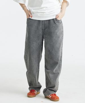 세미와이드 밴딩 데님 팬츠 (블랙)