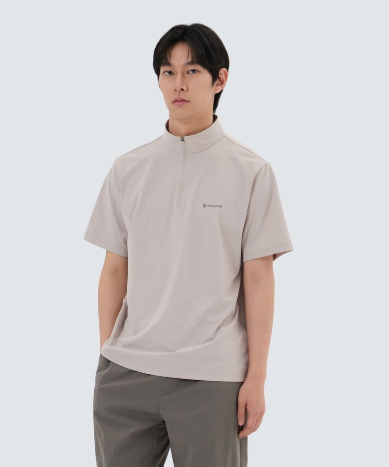 퀵드라이 반집업 반팔 티셔츠 (S25MMTZT12) Beige
