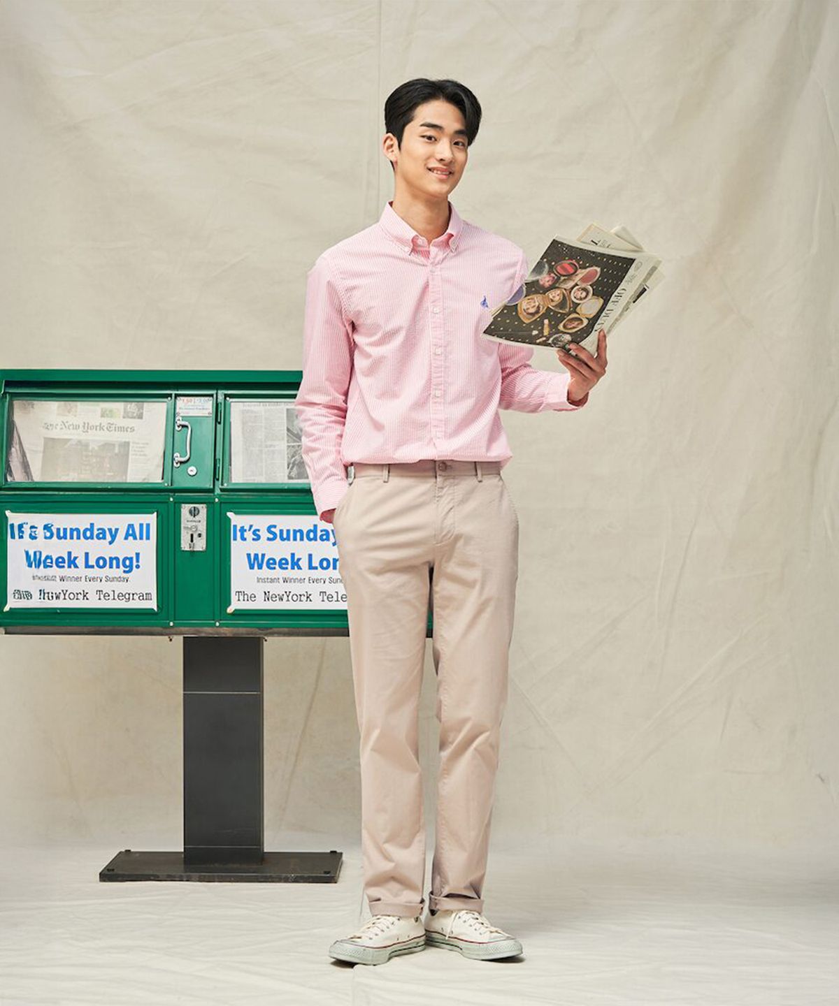 빈폴 멘(BEANPOLE MEN) 여름 치노 슬림 팬츠  베이지 (BC5321E02A)