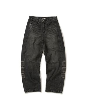 Vintage emblem denim pants / Black