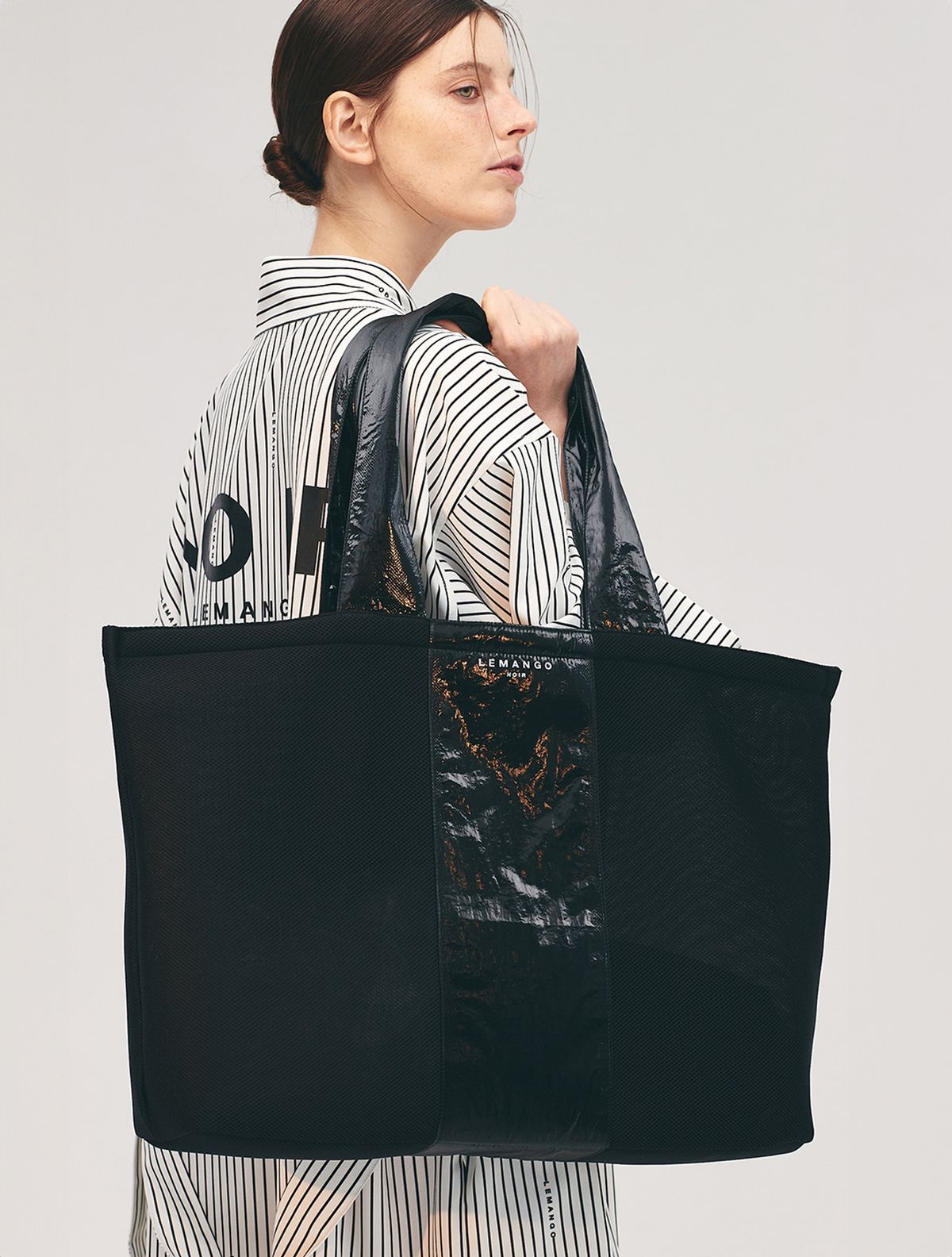 르망고 느와(LEMANGO NOIR) Mesh Big Bag BK