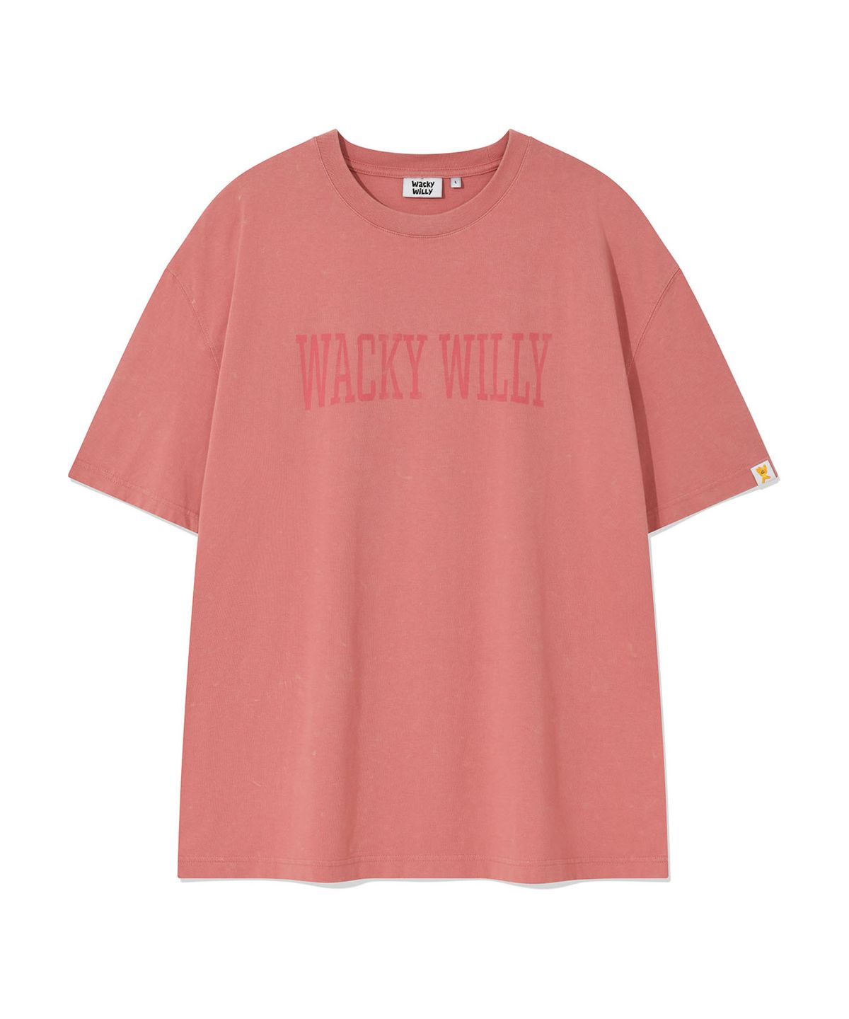 와키윌리(WACKY WILLY) 피그먼트 다잉 반팔 티셔츠 핑크