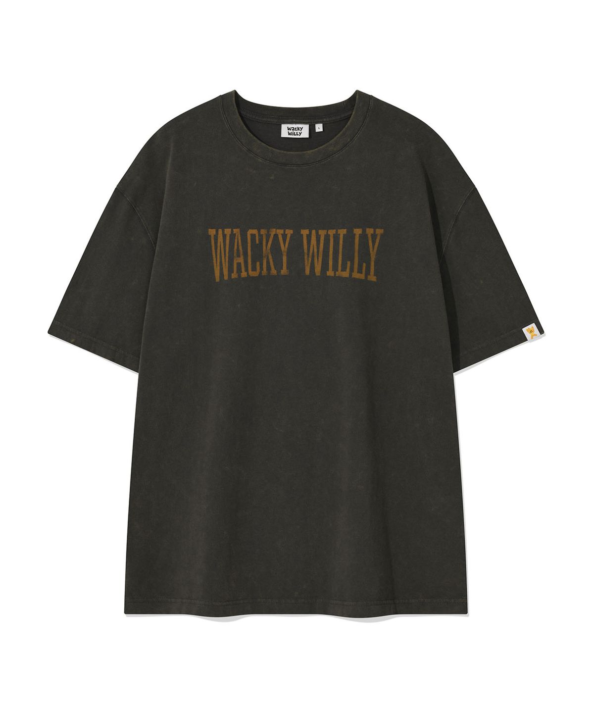 와키윌리(WACKY WILLY) 피그먼트 다잉 반팔 티셔츠 차콜