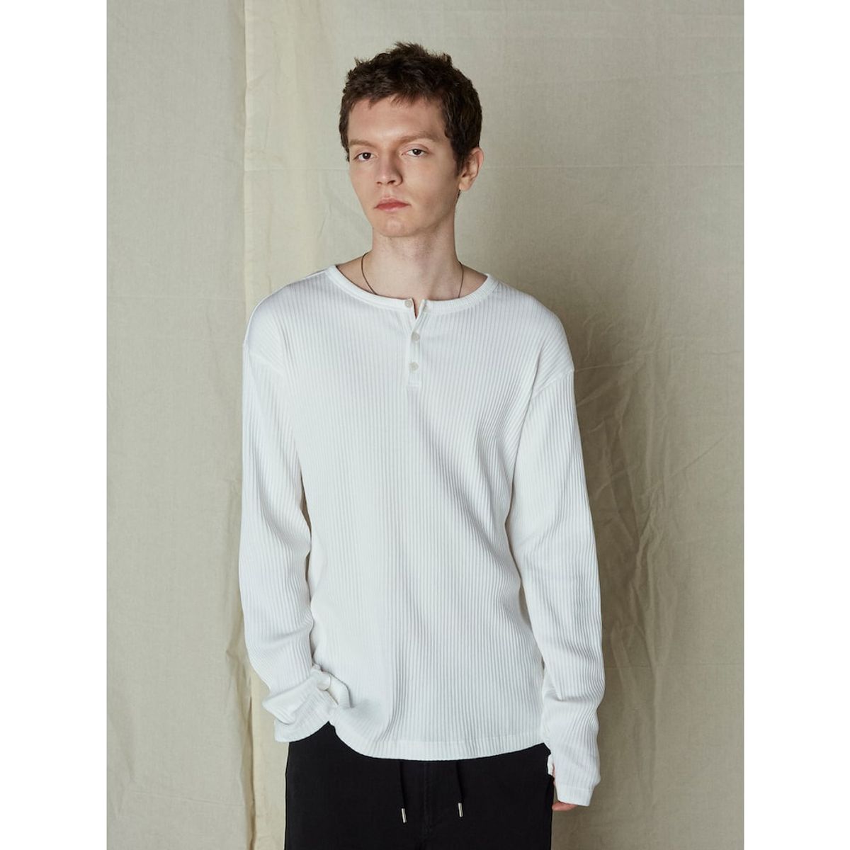 샌드 사운드(SAND SOUND) Henly Neck LongSleeved TShirt  White