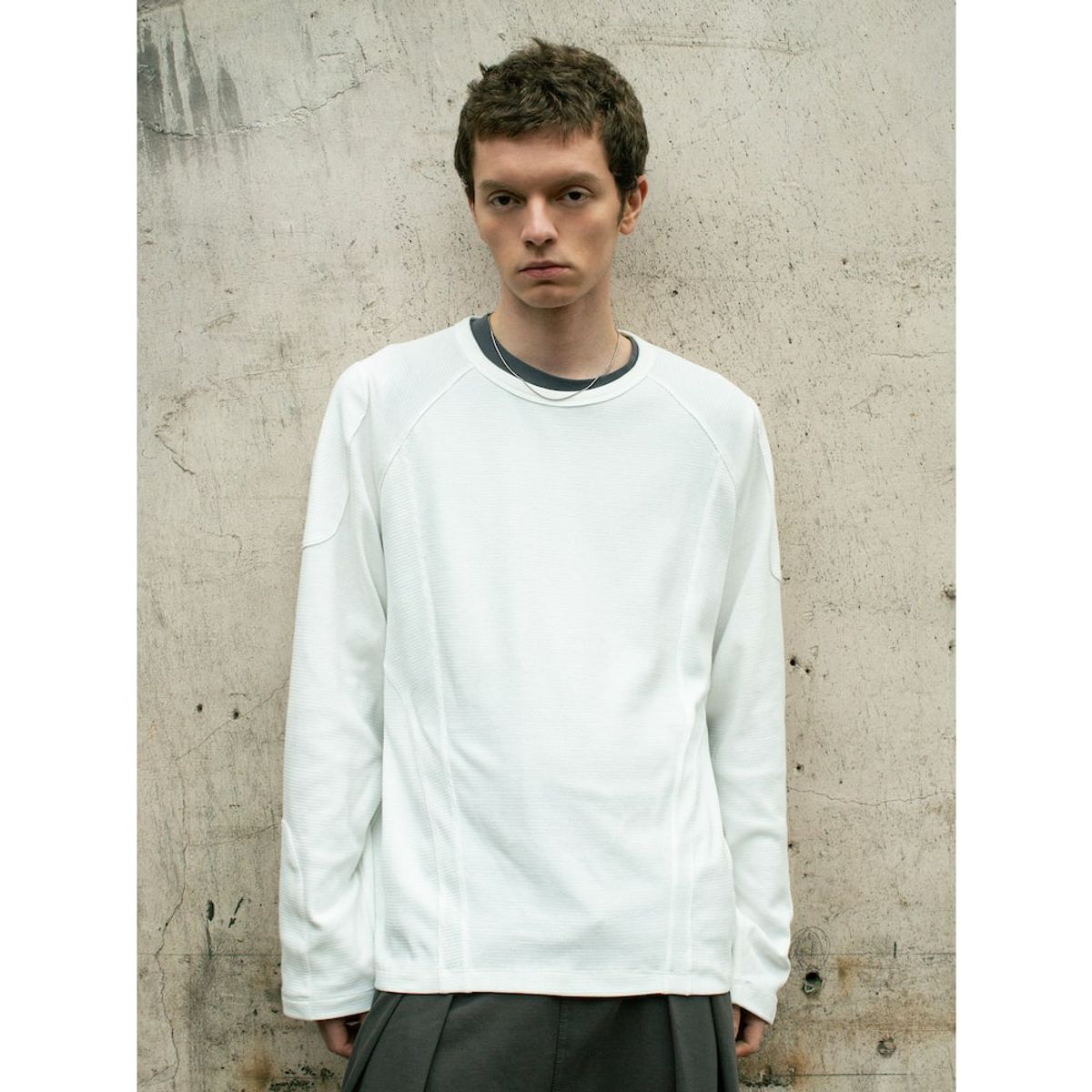 샌드 사운드(SAND SOUND) Biker Waffle Long Sleeve TShirt  Ivory