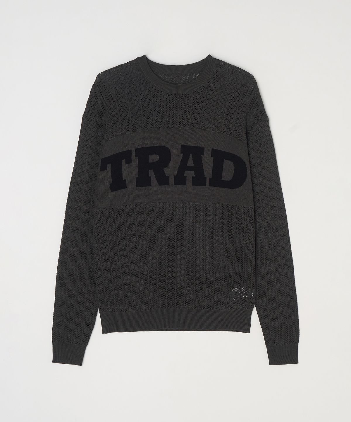 트래드클럽(TRADCLUB) 트래드클럽 그래픽 크로셰 니트 차콜